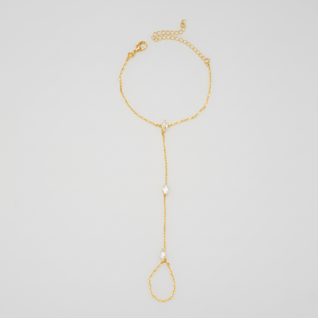 PalmGrace – Verstellbares Fingerring-Armband mit strahlenden Kristallen