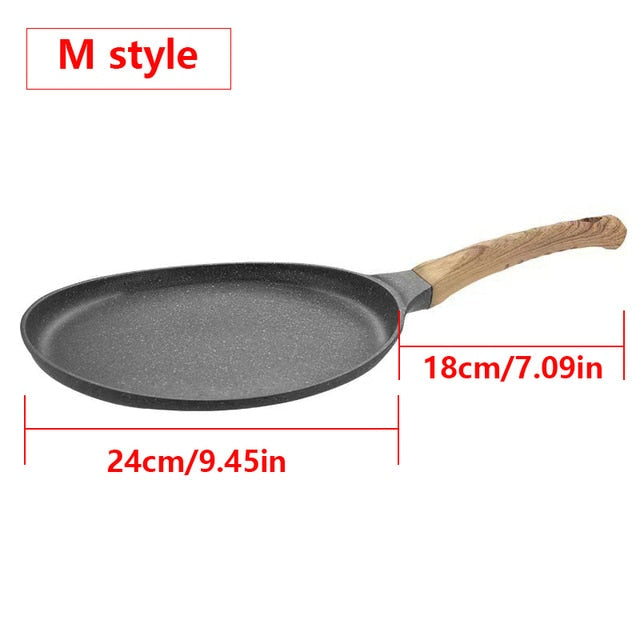 Pan Crepe Pannekepanne Nonstick Stekepanne med Trehåndtak Kjele | Skanto