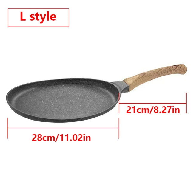 Pan Crepe Pannekepanne Nonstick Stekepanne med Trehåndtak Kjele | Skanto