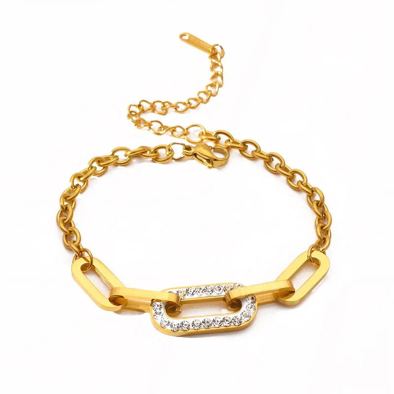 Skanto | Paperclip Diamant Akzentert Armbånd