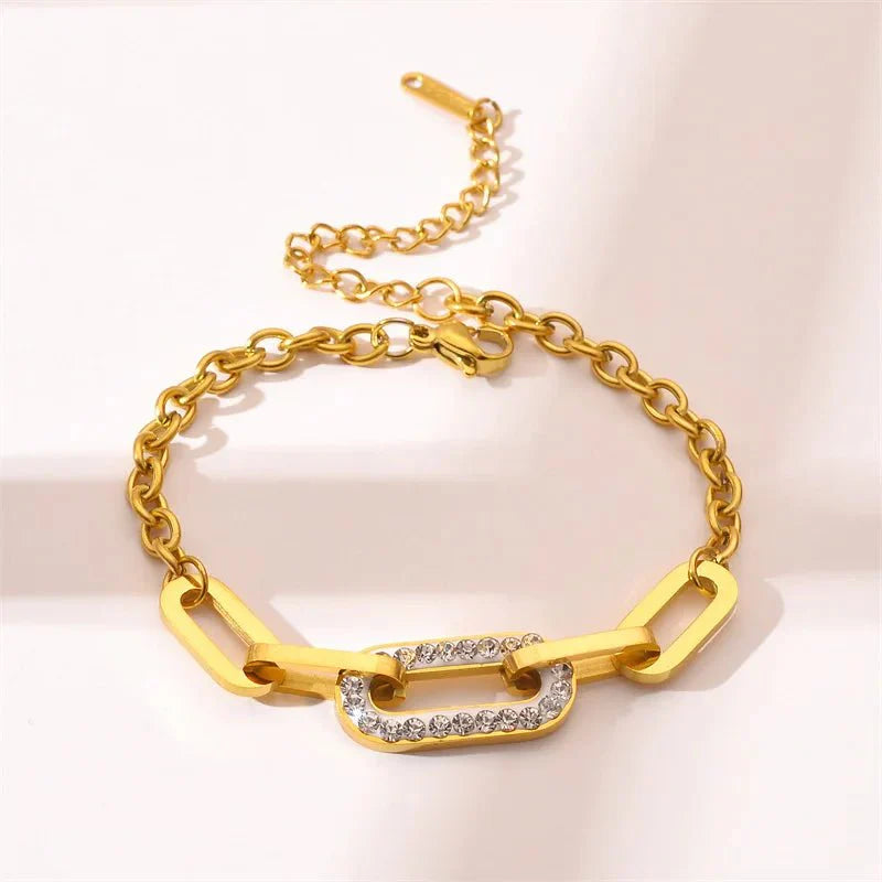 Skanto | Paperclip Diamant Akzentert Armbånd