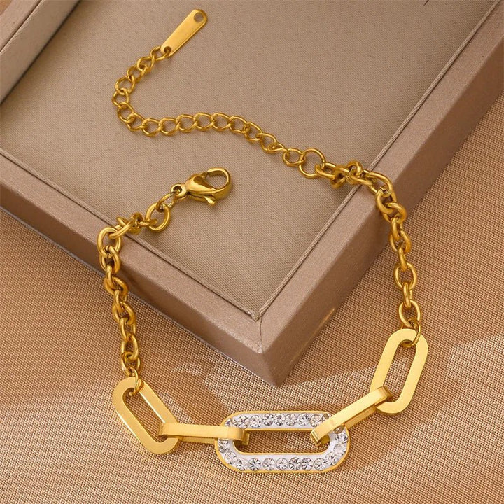 Skanto | Paperclip Diamant Akzentert Armbånd