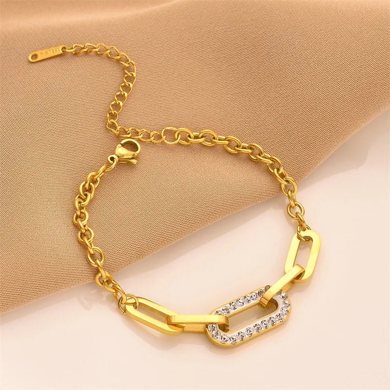 Skanto | Paperclip Diamant Akzentert Armbånd