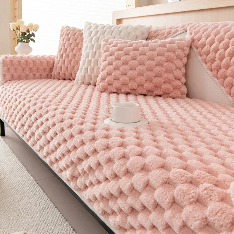 Pastellfarge Tykk Plush Sofa Teppet for Koselig Komfort | Skanto