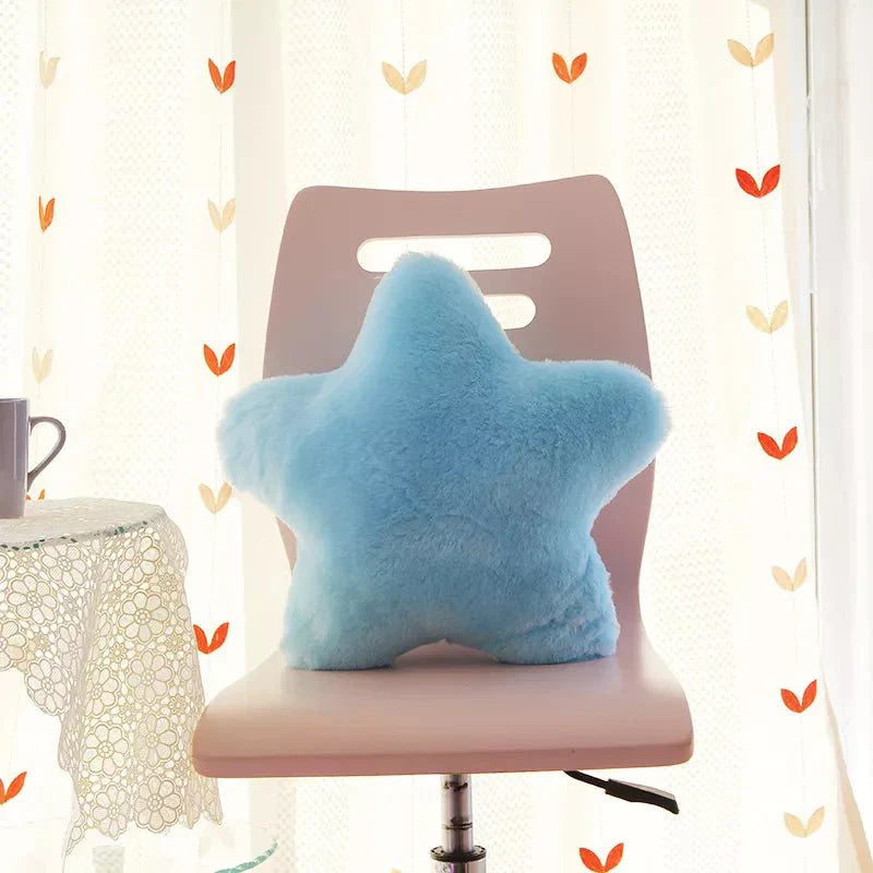 Pastellfarget stjerneformet myk pute 40x40cm polyester | Skanto