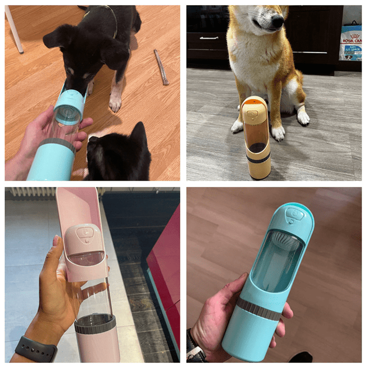 Skanto | Pawbuddy 2-i-1 Hund Reisekrus – Bærbar Vannflaske og Matbolle – BPA-fri, Lekkasjesikker, Ideell for Turer og Reiser