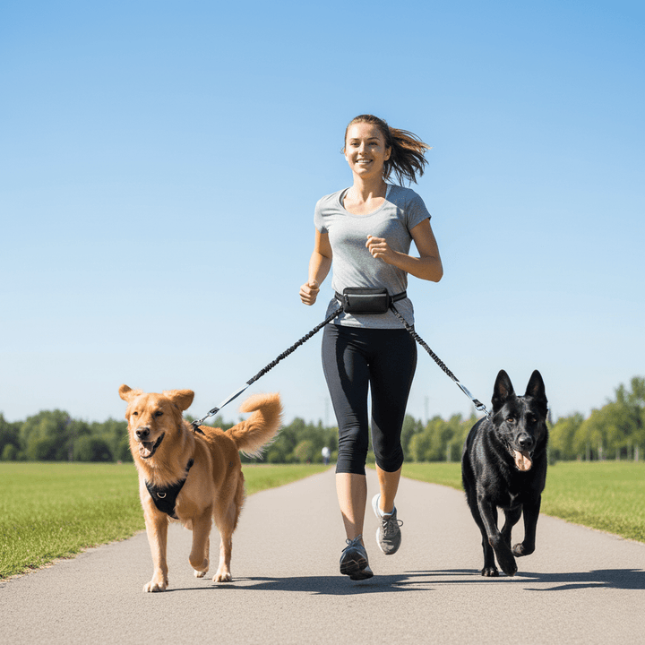 Skanto | PAWRUNNER Freedom Leash – Håndfri hundesnor med polstrede håndtak