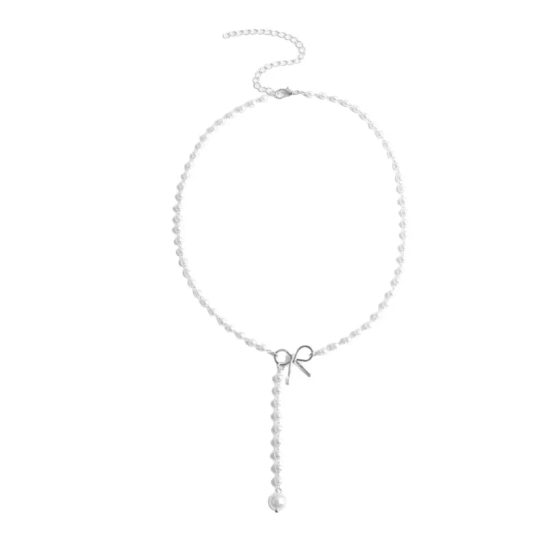 Skanto | Perle Dainty Bow Lariat Halskjede