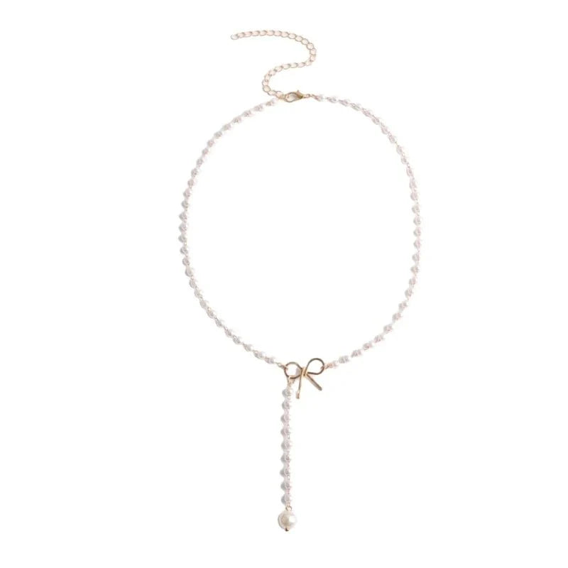Skanto | Perle Dainty Bow Lariat Halskjede