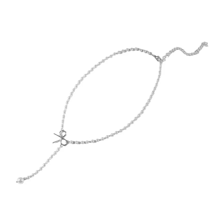 Skanto | Perle Dainty Bow Lariat Halskjede