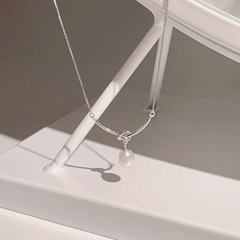 Skanto | Perle Drop Knute Delikat Kjede Halssmykke