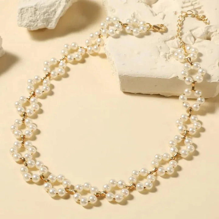 Skanto | Perle Floral Daisy Choker Halskjede