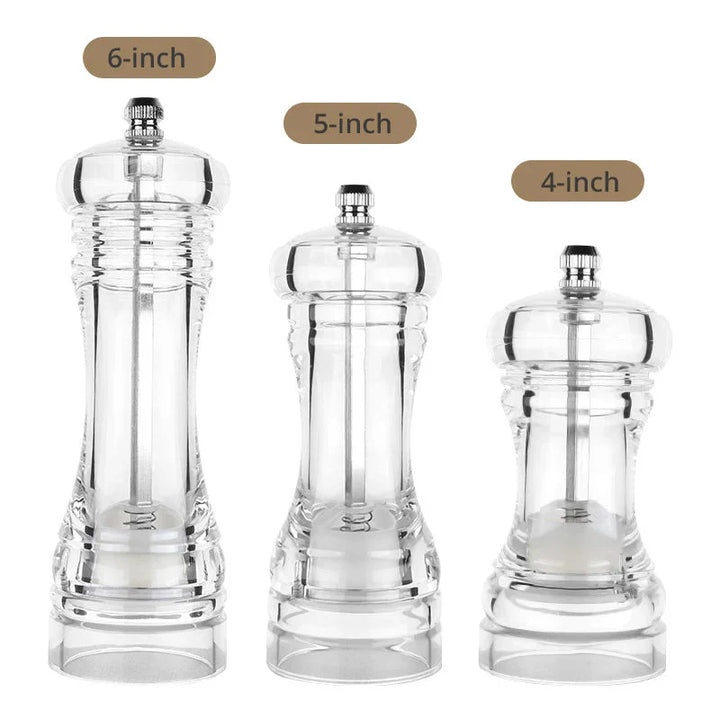 Pepper Grinder Akryl Salt- og Pepperkverner Justerbar Grovhet | Skanto
