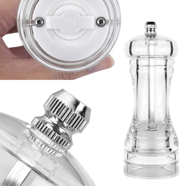 Pepper Grinder Akryl Salt- og Pepperkverner Justerbar Grovhet | Skanto