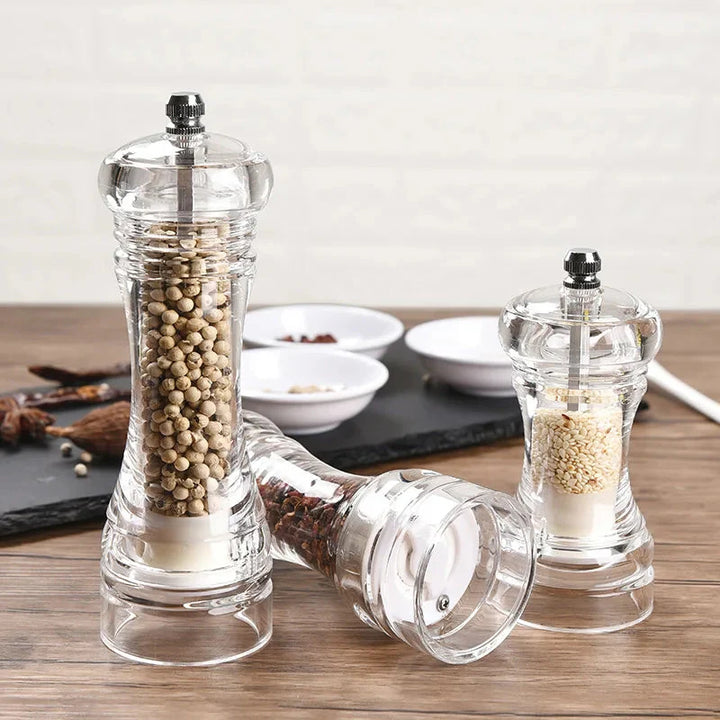 Pepper Grinder Akryl Salt- og Pepperkverner Justerbar Grovhet | Skanto