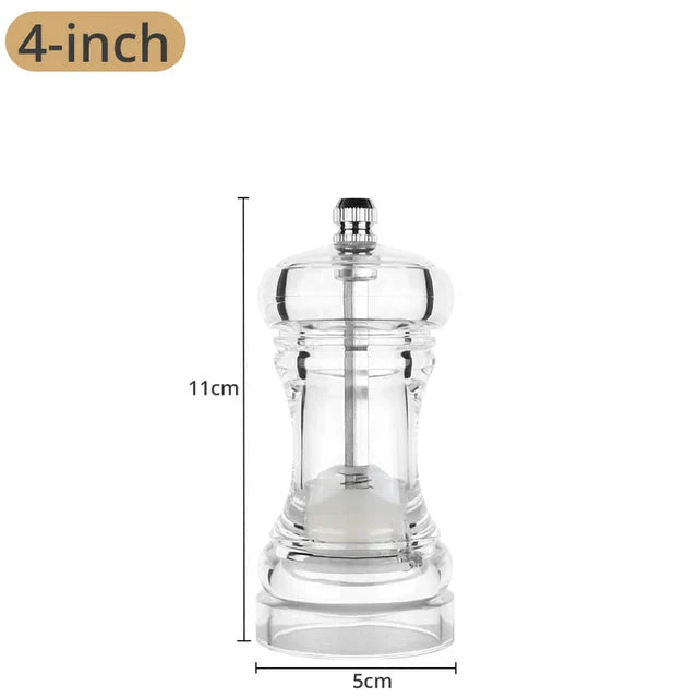 Pepper Grinder Akryl Salt- og Pepperkverner Justerbar Grovhet | Skanto