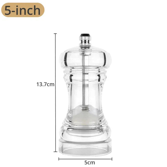 Pepper Grinder Akryl Salt- og Pepperkverner Justerbar Grovhet | Skanto