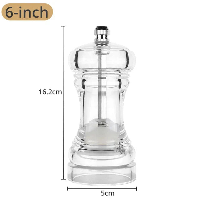 Pepper Grinder Akryl Salt- og Pepperkverner Justerbar Grovhet | Skanto