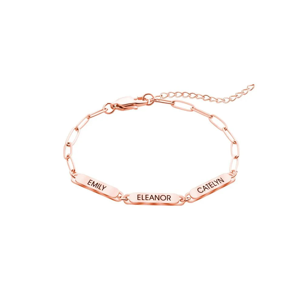 Skanto | Personlig familie-navn papirklips armbånd