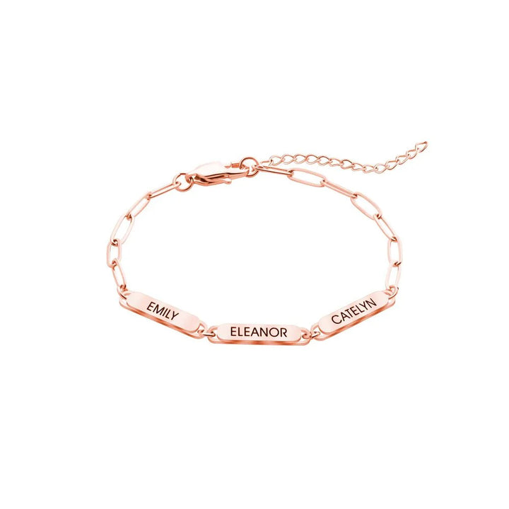 Skanto | Personlig familie-navn papirklips armbånd