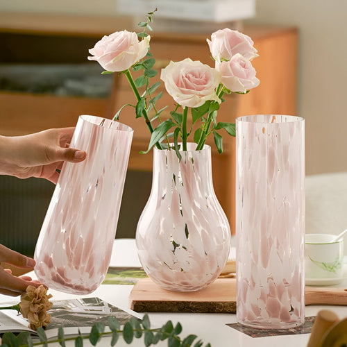 Rosa Marmor Effekt Glass Vase - Amerikansk Stil Hydroponisk Dekor | Skanto