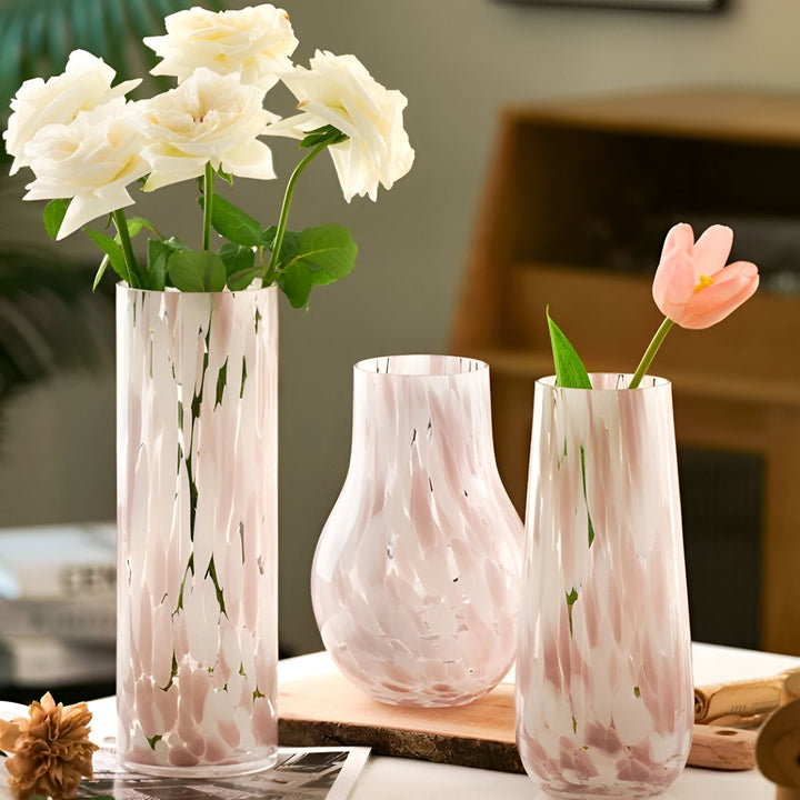 Rosa Marmor Effekt Glass Vase - Amerikansk Stil Hydroponisk Dekor | Skanto