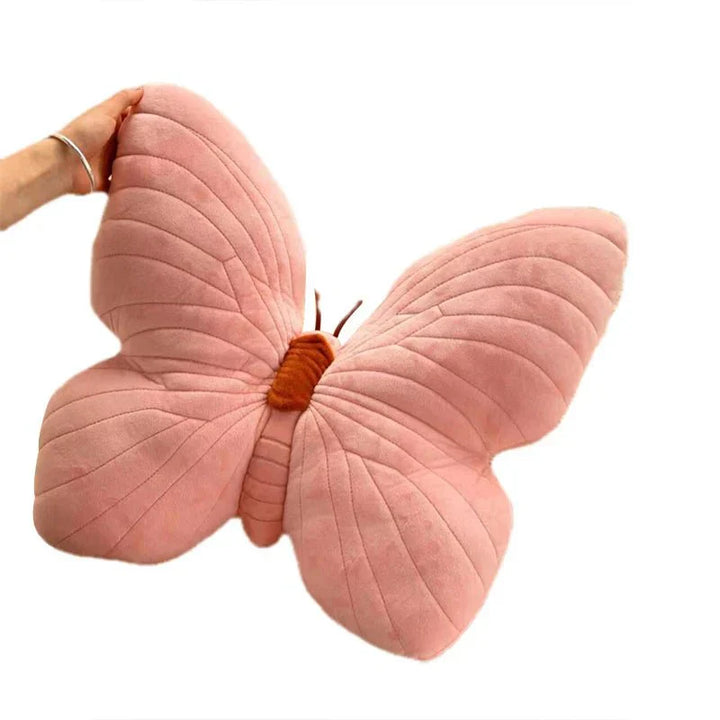 Rosa Plys Sommerfuglpute for Sofa og Soverom | Skanto