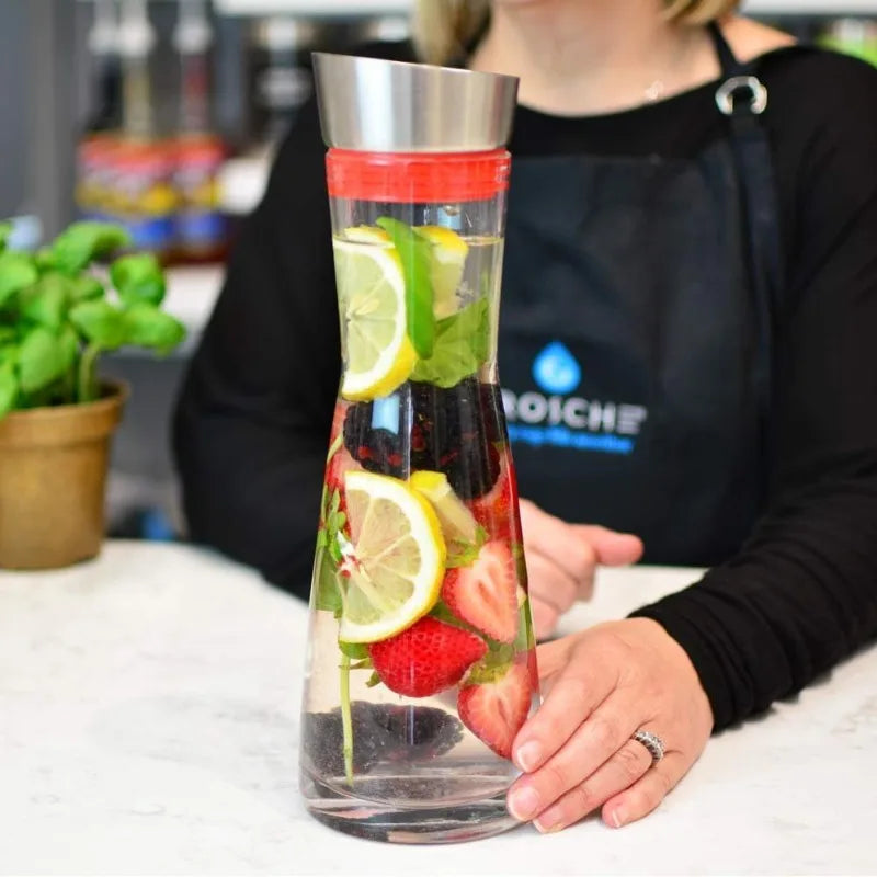 Kanne med lokk Juice Klar glass Drink Infusert glassvannkanne | Skanto