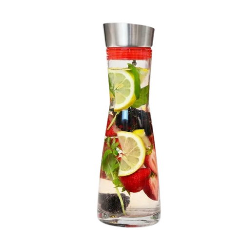 Kanne med lokk Juice Klar glass Drink Infusert glassvannkanne | Skanto