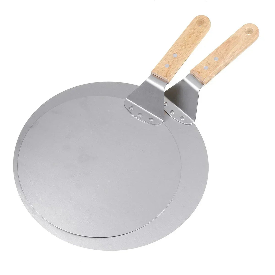 Pizza Spade Bakeredskaper Rustfritt Stål Trehåndtak Pizzaspade Rund | Skanto