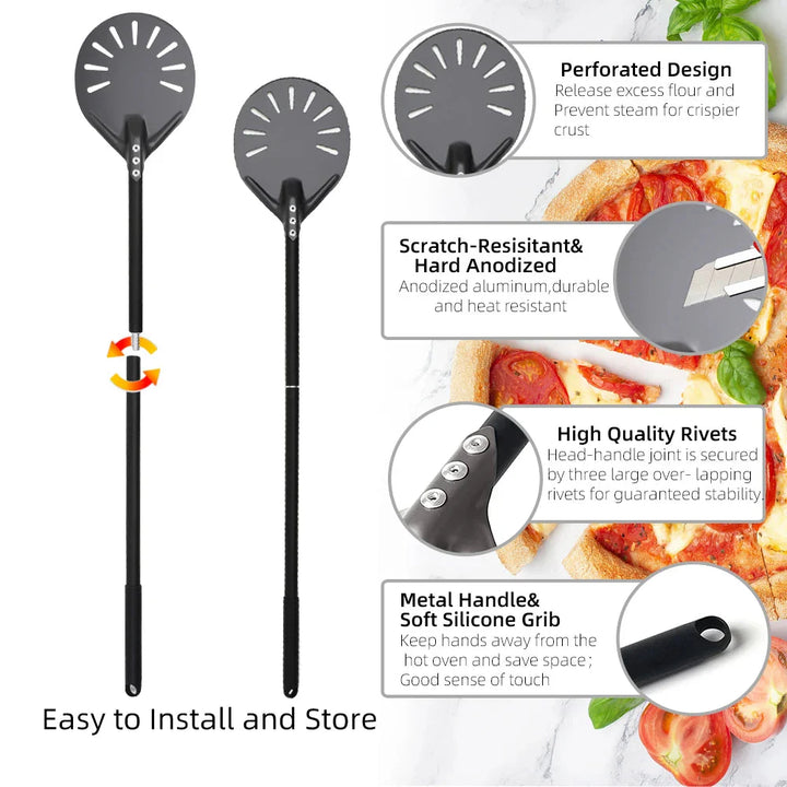 Pizza Spade Vendepaddle Rund Pizza Verktøy Trehåndtak Nonstick | Skanto