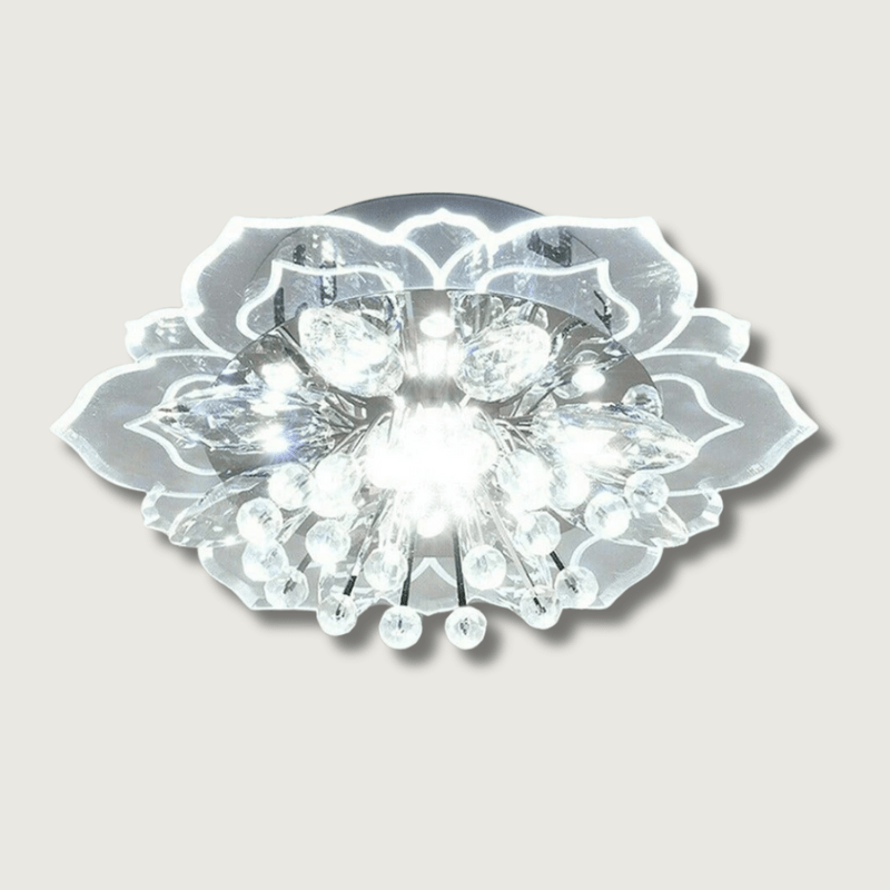 Skanto | FloralGlow LED Krystall Taklampe – Elegant Blomsterdesign
