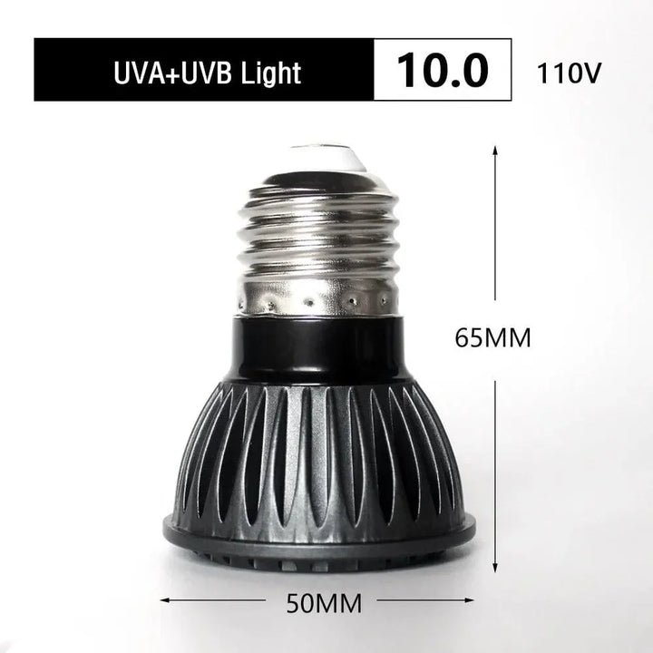 UVA + UVB LED Reptilbelysning Skillpadde Solplattform Full Spektrum Sollampe Solbade Varmlampe for Øgler Reptiler og Amfibier | Skanto