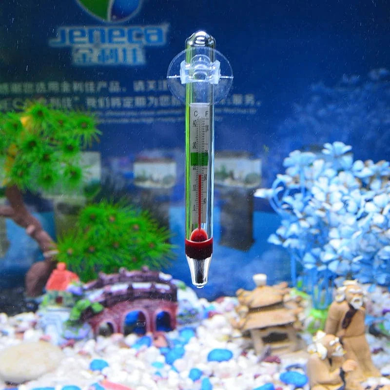 Flytende Akvarium Termometer Fiskekar Glass Temperaturmåling Verktøy Med Sugekop Fahrenheit Celsius Tilbehør | Skanto