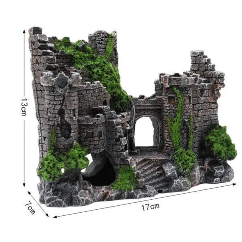 Kreativ Slottformet Fisketank Ornamenter Dekorasjon Landskapsarbeid Harpiks Rockery Akvarium Harpiks Rockery Hjemmehåndverk Ornamenter D9262 | Skanto
