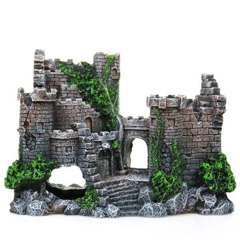 Kreativ Slottformet Fisketank Ornamenter Dekorasjon Landskapsarbeid Harpiks Rockery Akvarium Harpiks Rockery Hjemmehåndverk Ornamenter D9262 | Skanto