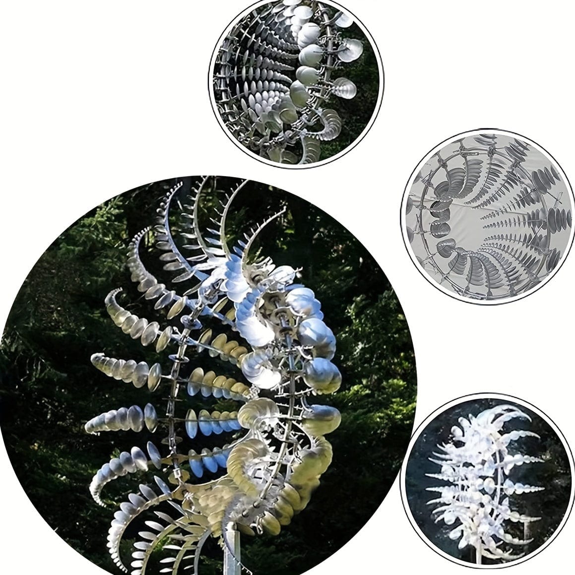 Norvo | 1 Stykke Magisk Metall Vindmølle, 3D Metall Utendørs Vindsang for Gård og Hage, Unike Metall Kinetiske Vindskulpturer & Vindsang, Vindfanger Metall Utendørs Gress Terrasse Dekorasjon Vindskulptur