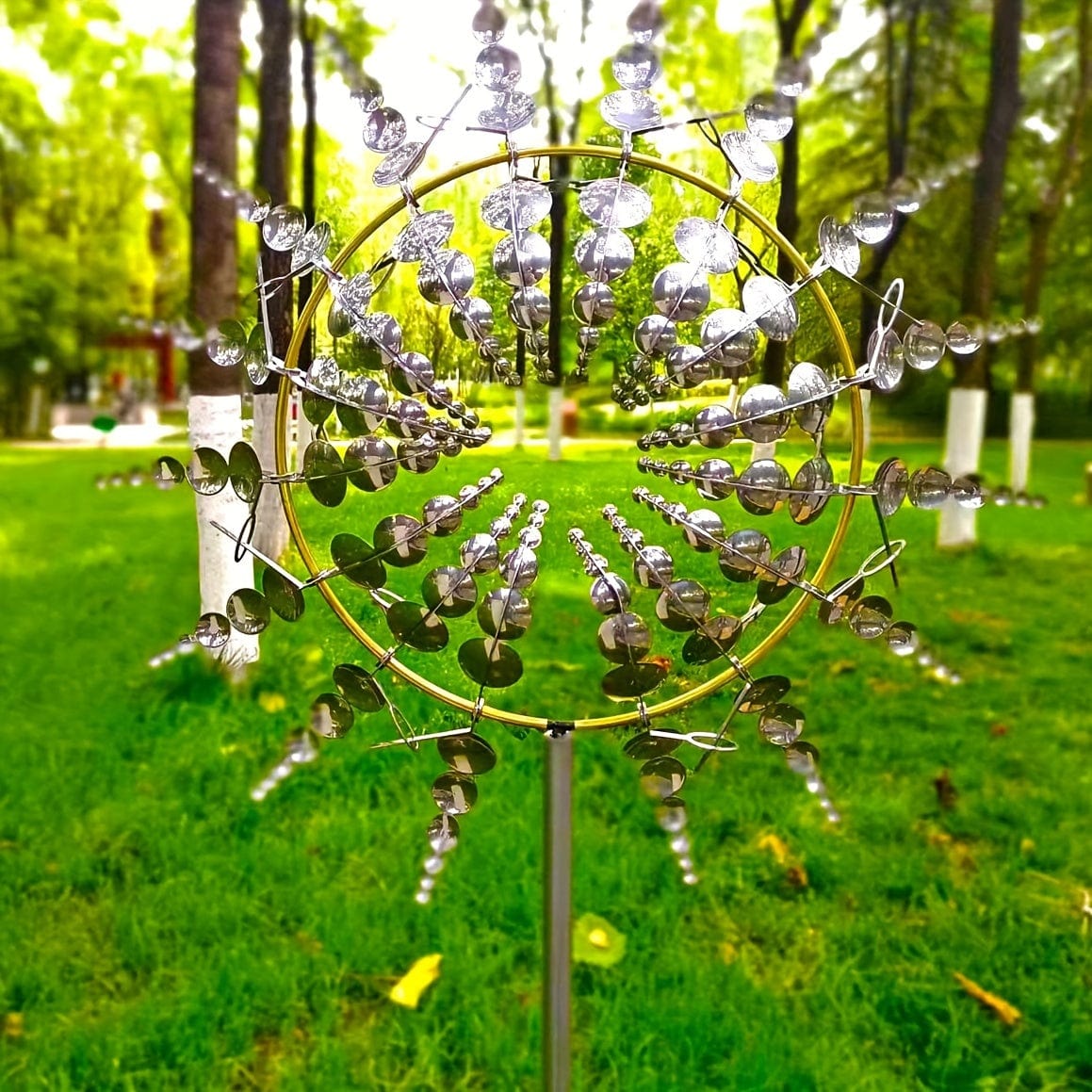 Norvo | 1 Stykke Magisk Metall Vindmølle, 3D Metall Utendørs Vindsang for Gård og Hage, Unike Metall Kinetiske Vindskulpturer & Vindsang, Vindfanger Metall Utendørs Gress Terrasse Dekorasjon Vindskulptur