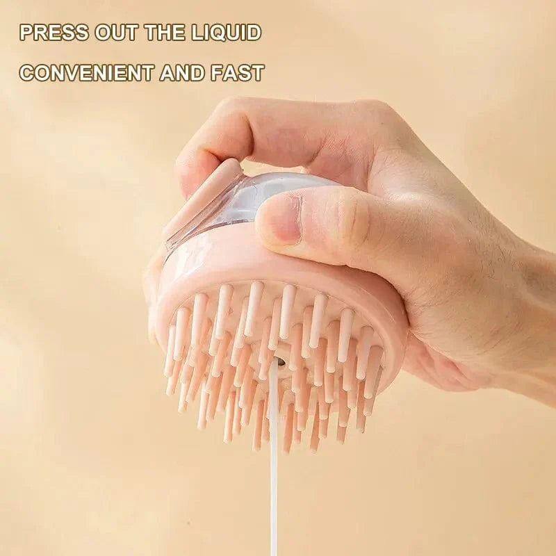 1stk Pet Bath Brush Myk Silikon Med Sjampo Dispenser Skånsom Massasje For Pelspleie Og Rensing Av Pels Og Hår | Skanto