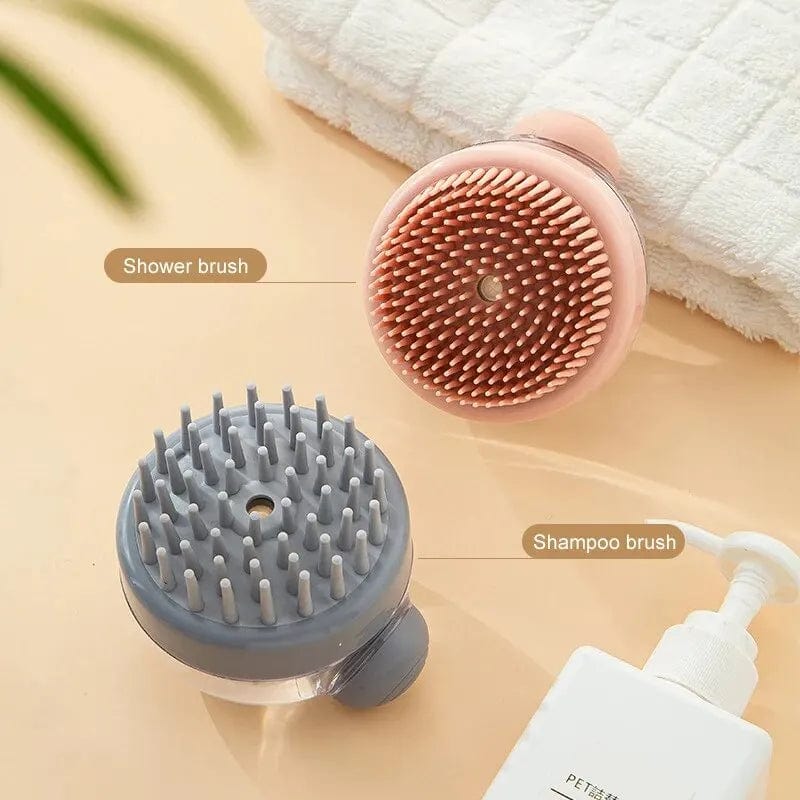 1stk Pet Bath Brush Myk Silikon Med Sjampo Dispenser Skånsom Massasje For Pelspleie Og Rensing Av Pels Og Hår | Skanto