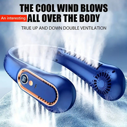 1pc Vaneless Hanging Neck Fan, Portable USB Cooler Fan Med 5 Hastigheter Og Digitale Skjerm - Super Sterk Teknologi Og Bladeless Design For Utendørsbruk | Skanto