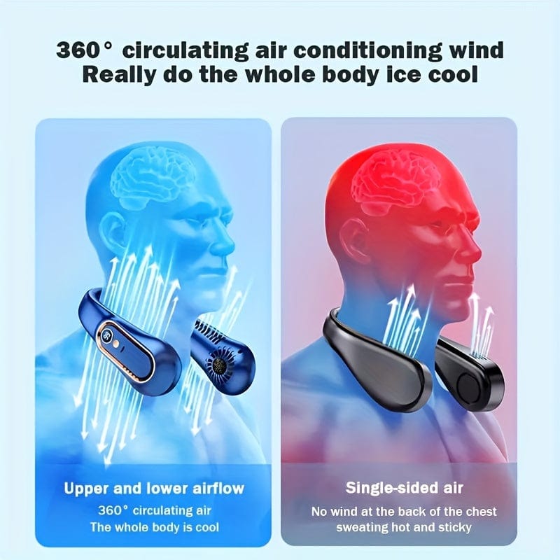 1pc Vaneless Hanging Neck Fan, Portable USB Cooler Fan Med 5 Hastigheter Og Digitale Skjerm - Super Sterk Teknologi Og Bladeless Design For Utendørsbruk | Skanto