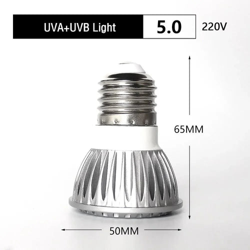 UVA + UVB LED Reptilbelysning Skillpadde Solplattform Full Spektrum Sollampe Solbade Varmlampe for Øgler Reptiler og Amfibier | Skanto