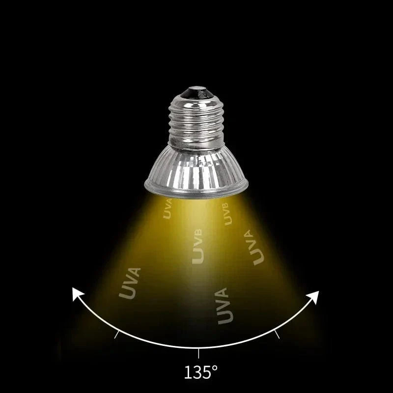 25/50/75W Reptil Lyskilde UVA+UVB 3.0 120v-220v Kjæledyr Varmepære Skilpaddesolbrennere Amphibie Saur Temperaturovervåking | Skanto