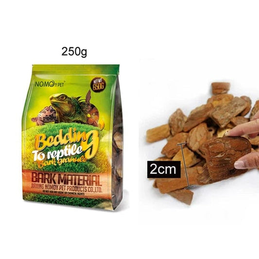 Norvo | 250g/650g Reptil Øgle Skilpadde Slange Tilbehør Strømateriale Furutre Bark Granulat