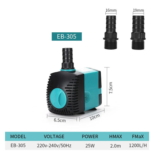 Ultra-Stille 3-60W Nedsenkbar Vannfontene Pumpe Filter Fiskedam Akvarium Vannpumpe Tankfontene EU US 220V-240V | Skanto