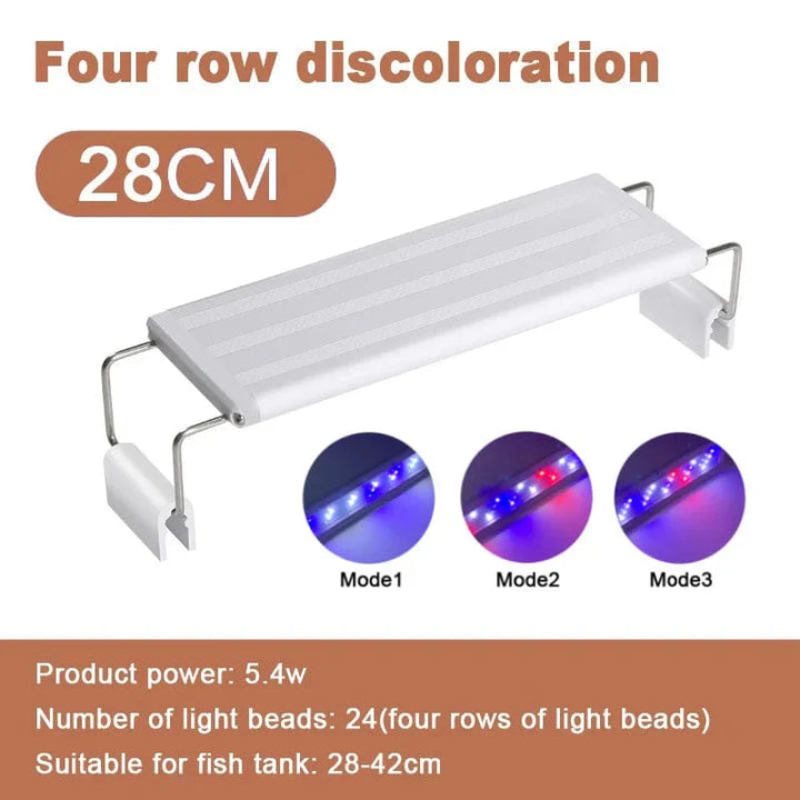Akvarium LED-lys Super Slim Fisketank Lys Plantevekst Belysning 28-58cm Lysende Uttrekkbar Klemme 220V For Fisketank | Skanto