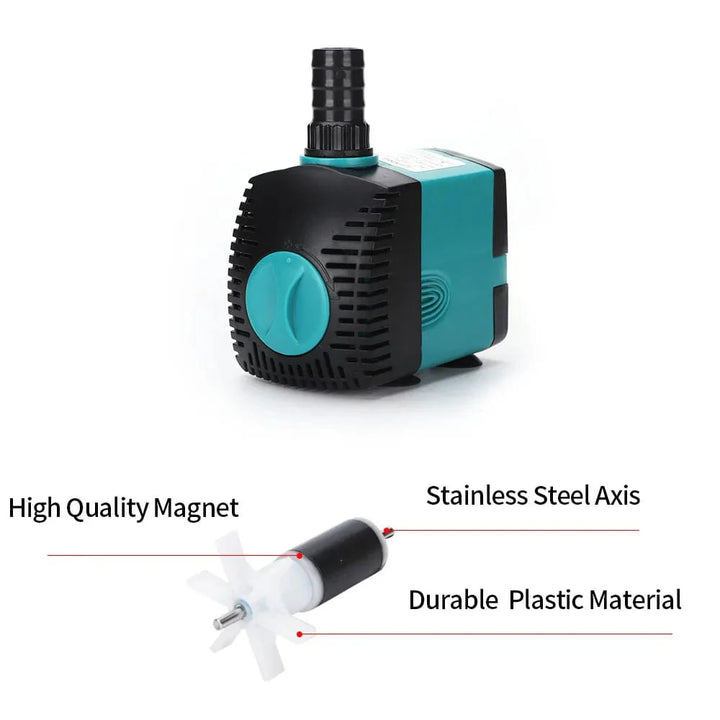 3-60W Ultra-Stille Nedsenkbar Vannpumpe Fontene Fiskedam Akvarium Vannpumpe Filter Fisketank Fontenepumpe 220V-240V/110V | Skanto