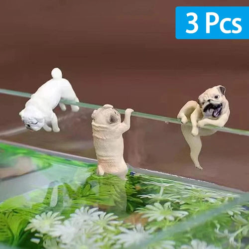 1-3Pcs Mini Tegneserie Hund Ornament Harpiks Figurine DIY Håndverk Statue for Fiskebowl Fisketank Akvarium Tilbehør Hjem Dekorasjon | Skanto