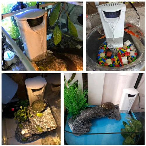 3W 200L/H Fossefall Akvariefilter Pumpe Skilpadde Fiskekar Lavt Vannivå Filter Oksygenpumpe Fisk Skilpadde Reptil Tilførsel 220-240V | Skanto